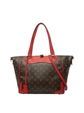 Louis Vuitton Monogram Estrella Tote Shoulder Bag Brown Cerise Red Leather